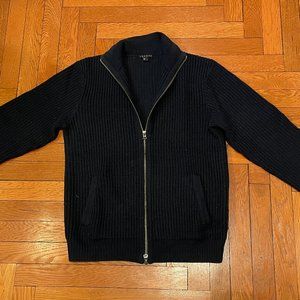 Theory Navy Wool zip sweater